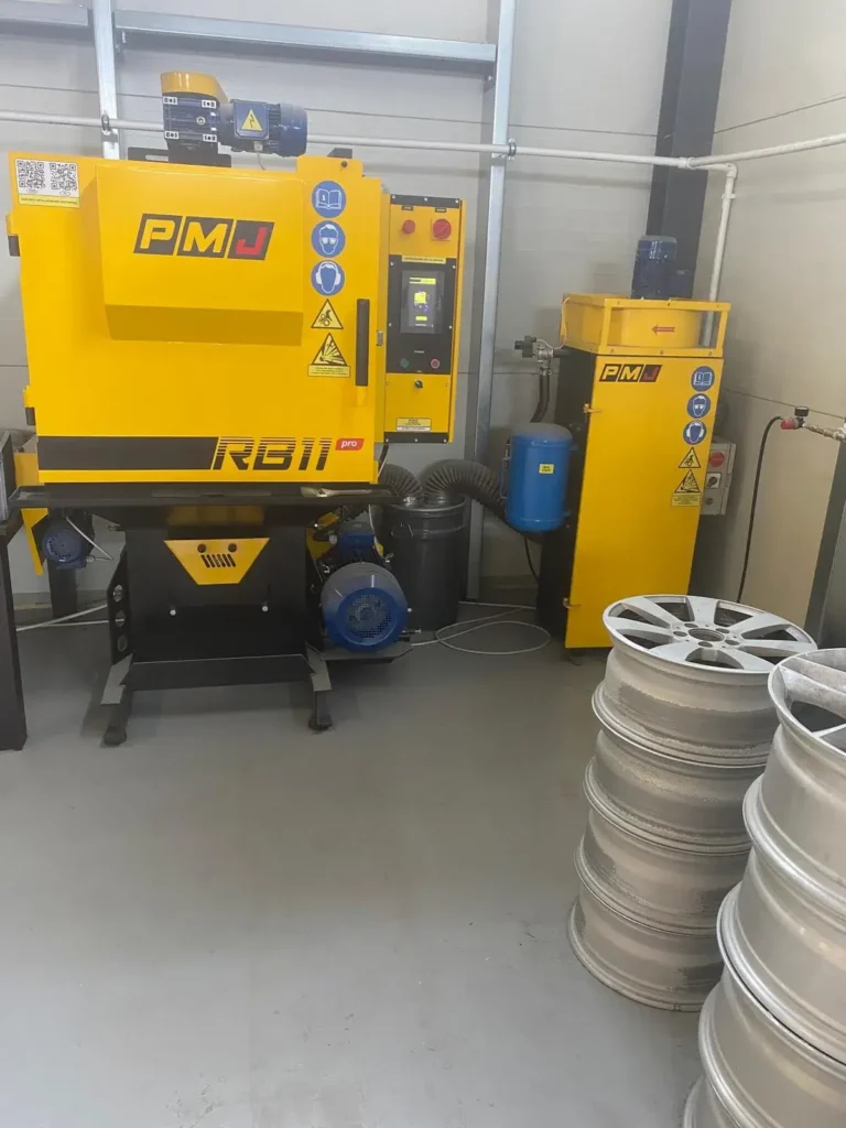 Cabină profesională de sablare jante auto PMJ RB11 PRO - Pregătire jante pentru vopsire electrostatică în atelier Bragadiru