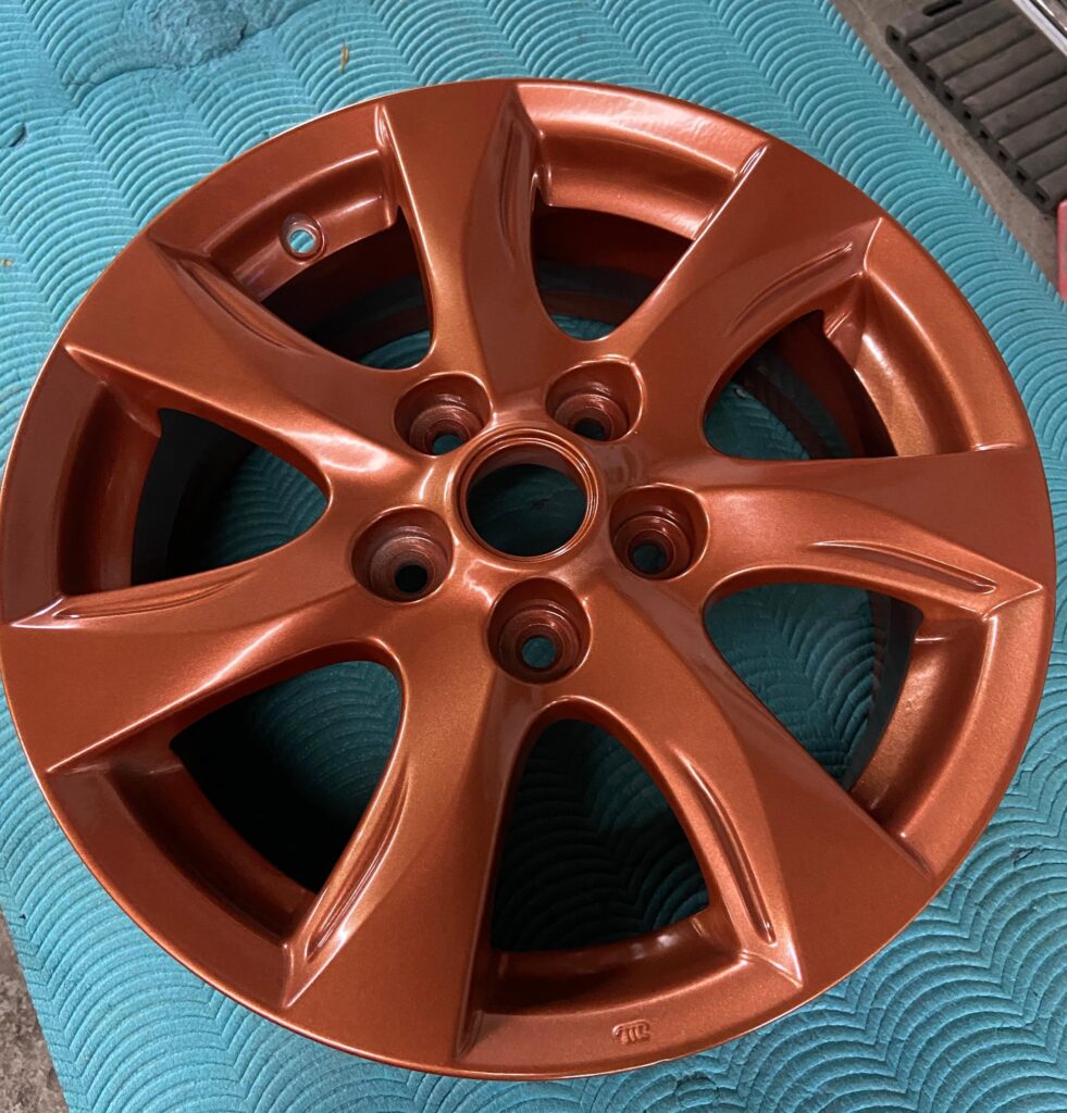Reconditionare jante culoare Pearl Cooper aplicare lac premium Bucuresti