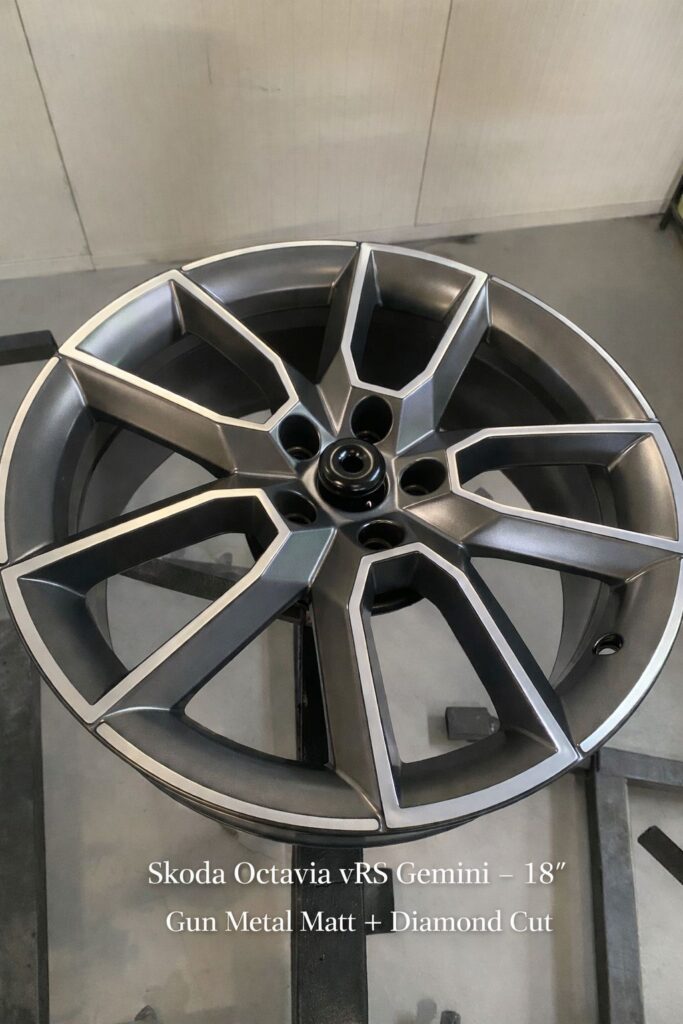 Reconditionare jante Skoda Octavia vRS Gemini 18 inch Gun Metal Matt Diamond Cut Bucuresti